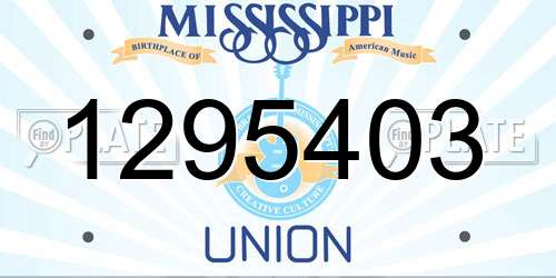 1295403 Mississippi License Plate