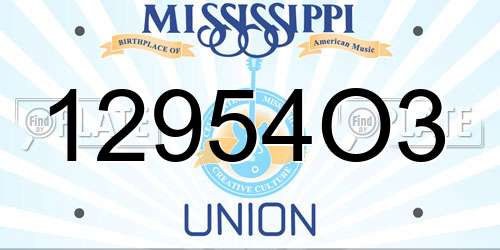 12954O3 Mississippi License Plate