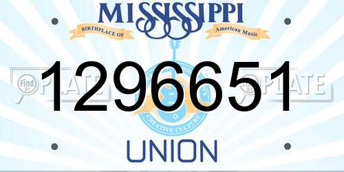 1296651 Mississippi License Plate