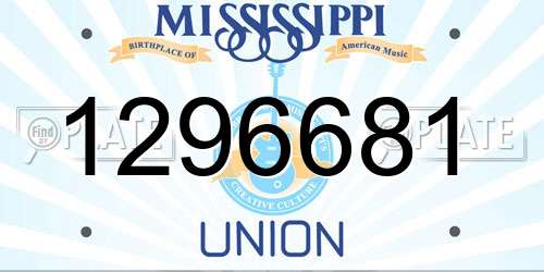 1296681 Mississippi License Plate