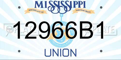 12966B1 Mississippi License Plate
