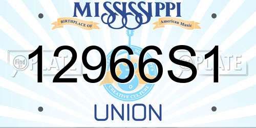 12966S1 Mississippi License Plate