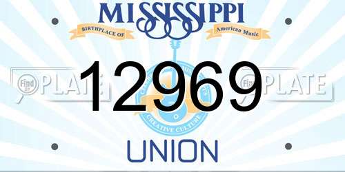 12969 Mississippi License Plate