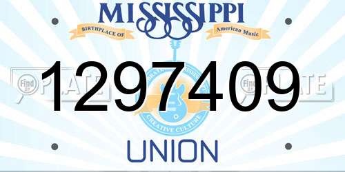 1297409 Mississippi License Plate