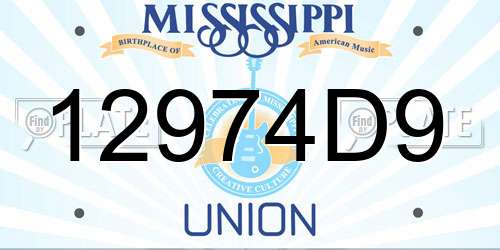 12974D9 Mississippi License Plate