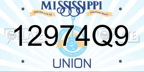 12974Q9 Mississippi License Plate
