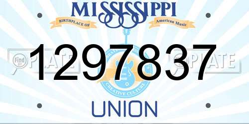 1297837 Mississippi License Plate