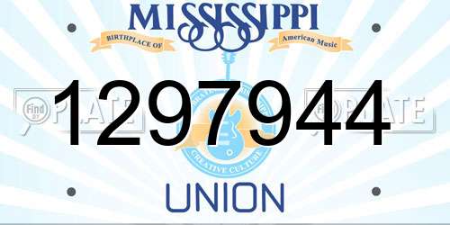 1297944 Mississippi License Plate