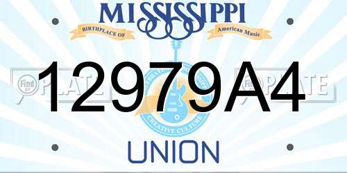 12979A4 Mississippi License Plate