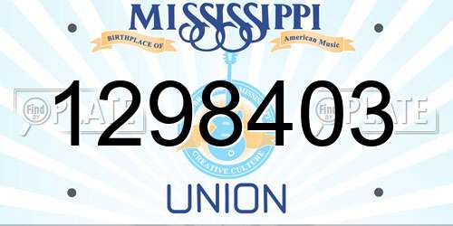 1298403 Mississippi License Plate