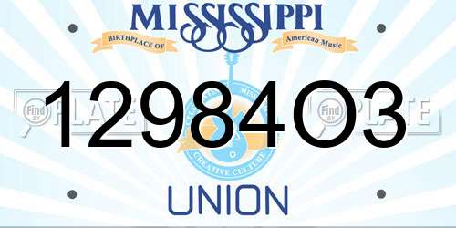 12984O3 Mississippi License Plate