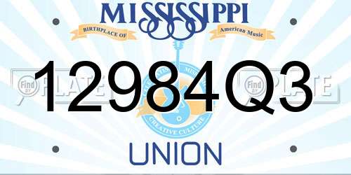 12984Q3 Mississippi License Plate