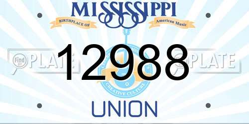 12988 Mississippi License Plate