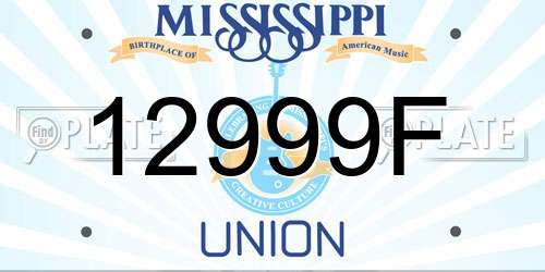 12999F Mississippi License Plate