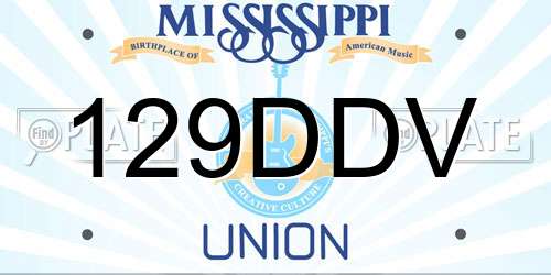 129DDV Mississippi License Plate