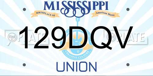 129DQV Mississippi License Plate