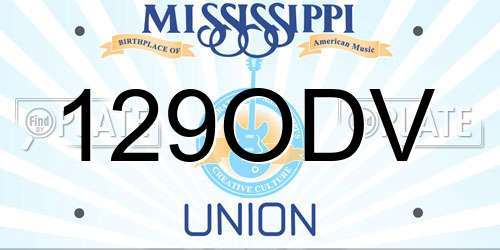 129ODV Mississippi License Plate