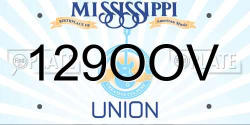 129OOV Mississippi License Plate