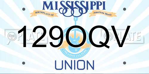 129OQV Mississippi License Plate