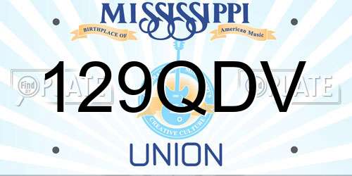 129QDV Mississippi License Plate