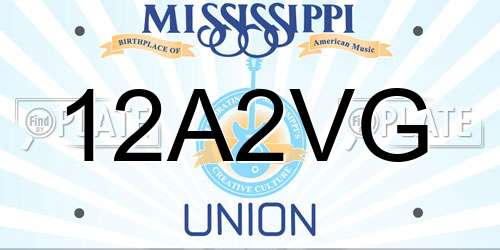 12A2VG Mississippi License Plate