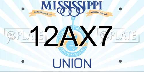 12AX7 Mississippi License Plate
