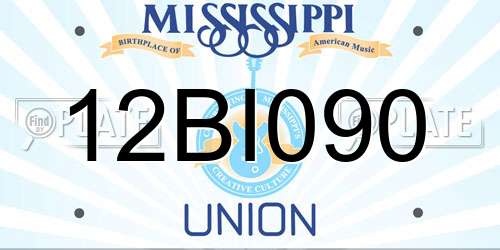 12BI090 Mississippi License Plate