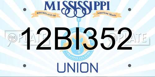 12BI352 Mississippi License Plate