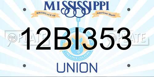 12BI353 Mississippi License Plate