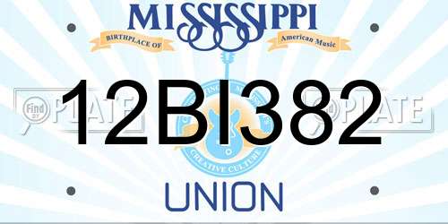 12BI382 Mississippi License Plate