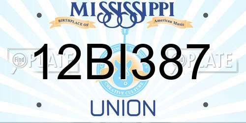 12BI387 Mississippi License Plate
