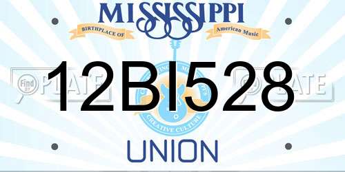 12BI528 Mississippi License Plate
