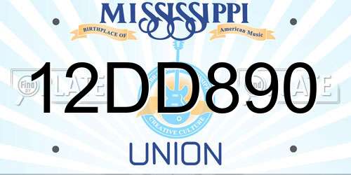 12DD890 Mississippi License Plate