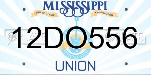 12DO556 Mississippi License Plate