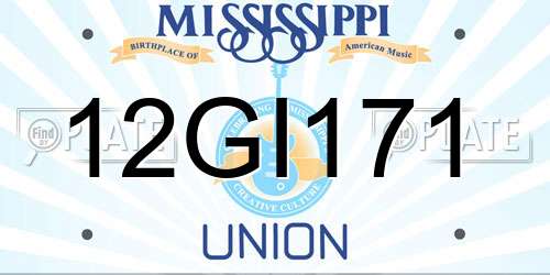12GI171 Mississippi License Plate