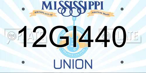 12GI440 Mississippi License Plate