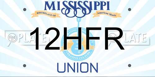 12HFR Mississippi License Plate