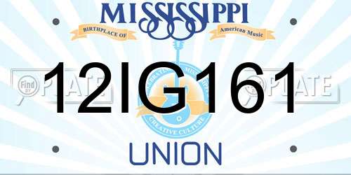 12IG161 Mississippi License Plate
