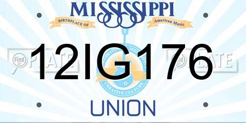12IG176 Mississippi License Plate