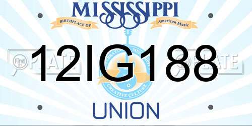 12IG188 Mississippi License Plate