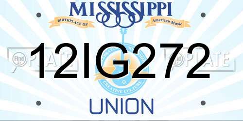 12IG272 Mississippi License Plate