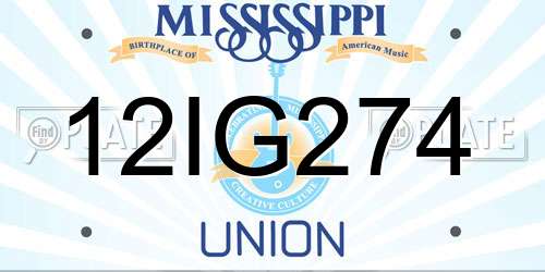 12IG274 Mississippi License Plate