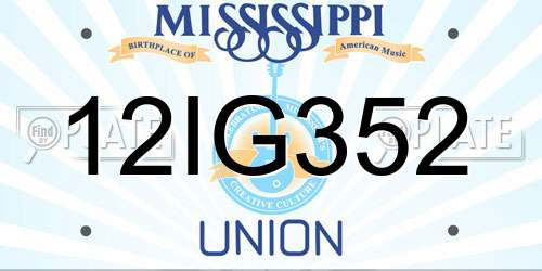 12IG352 Mississippi License Plate