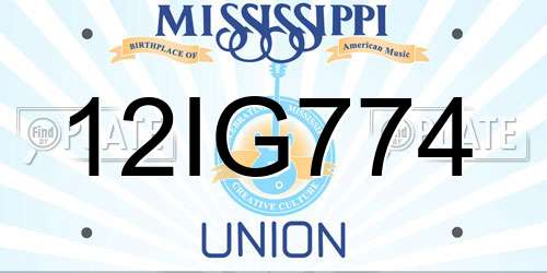 12IG774 Mississippi License Plate