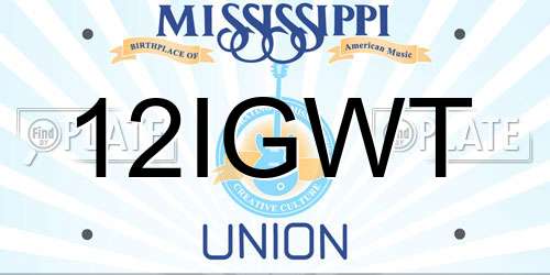 12IGWT Mississippi License Plate