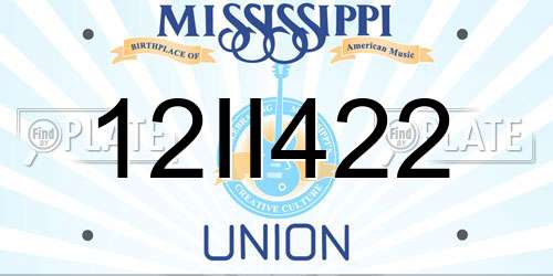 12II422 Mississippi License Plate