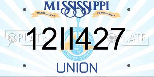 12II427 Mississippi License Plate