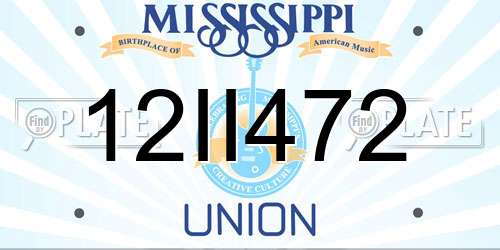 12II472 Mississippi License Plate