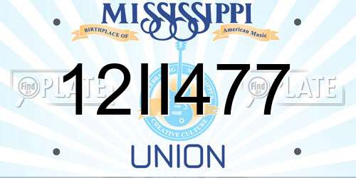 12II477 Mississippi License Plate