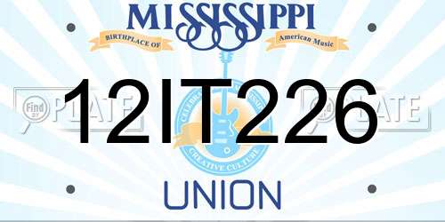 12IT226 Mississippi License Plate